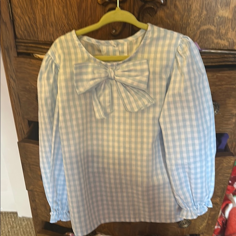 Blue Gingham Kids Top